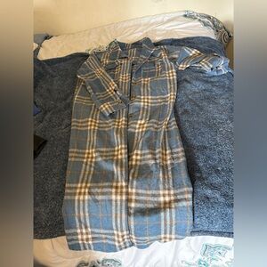 Knee length plaid flannel